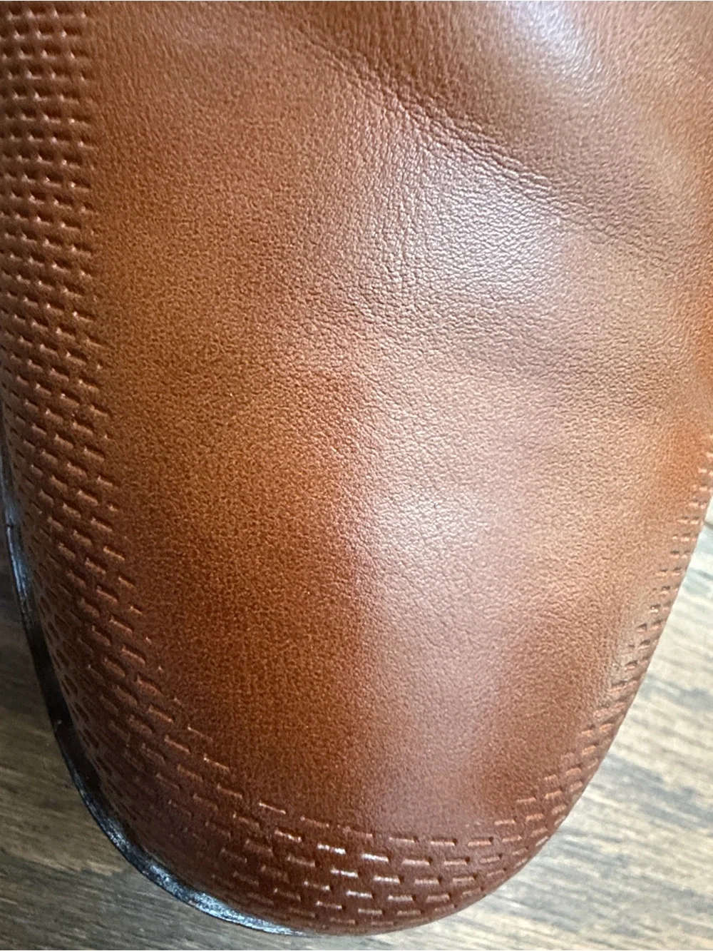 Boy’s Tan Leather Derby Shoes with Contrast Trim